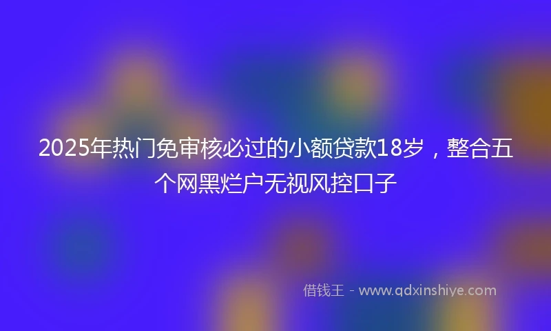 2025年热门免审核必过的小额贷款18岁，整合五个网黑烂户无视风控口子