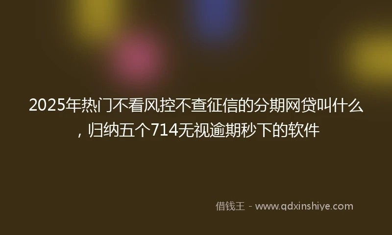 2025年热门不看风控不查征信的分期网贷叫什么，归纳五个714无视逾期秒下的软件