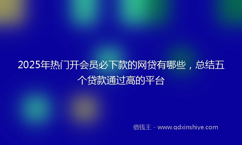 2025年热门开会员必下款的网贷有哪些，总结五个贷款通过高的平台