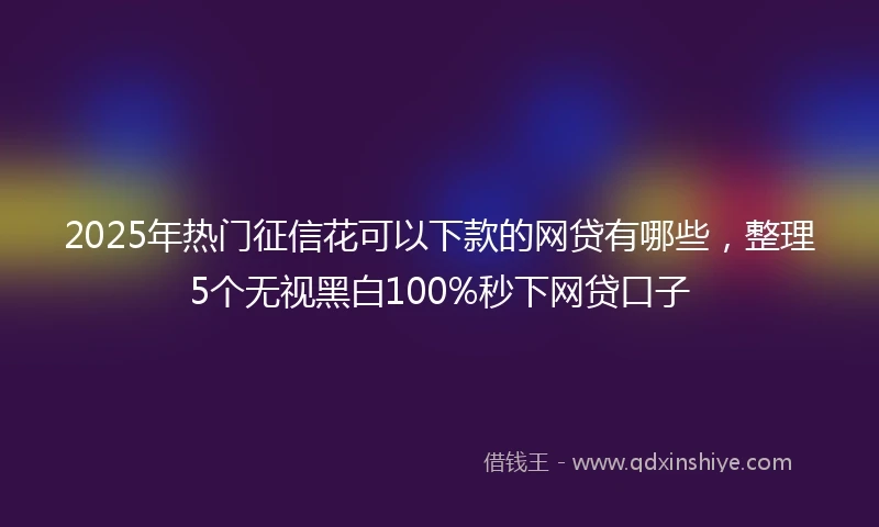 2025年热门征信花可以下款的网贷有哪些，整理5个无视黑白100%秒下网贷口子