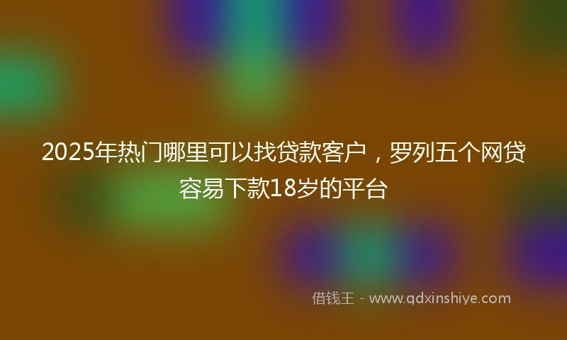 2025年热门哪里可以找贷款客户，罗列五个网贷容易下款18岁的平台