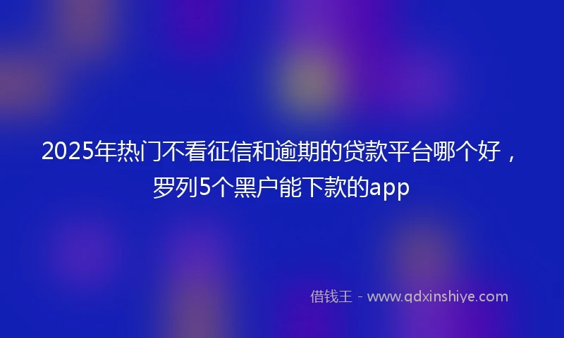 2025年热门不看征信和逾期的贷款平台哪个好，罗列5个黑户能下款的app