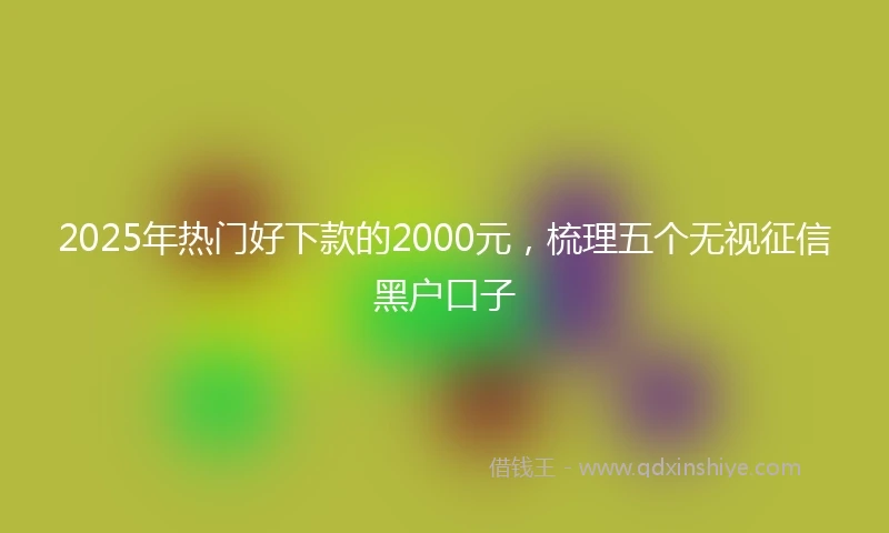 2025年热门好下款的2000元，梳理五个无视征信黑户口子