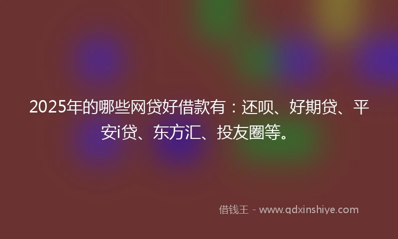 2025年的哪些网贷好借款有：还呗、好期贷、平安i贷、东方汇、投友圈等。