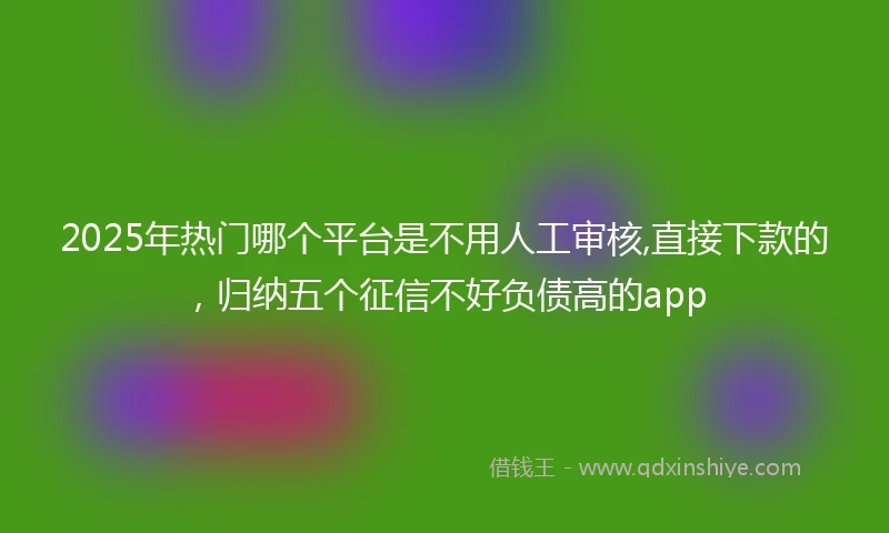 2025年热门哪个平台是不用人工审核,直接下款的，归纳五个征信不好负债高的app