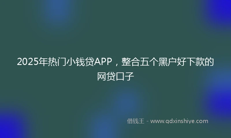 2025年热门小钱贷APP，整合五个黑户好下款的网贷口子