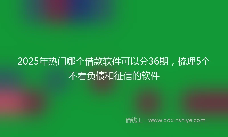 2025年热门哪个借款软件可以分36期，梳理5个不看负债和征信的软件