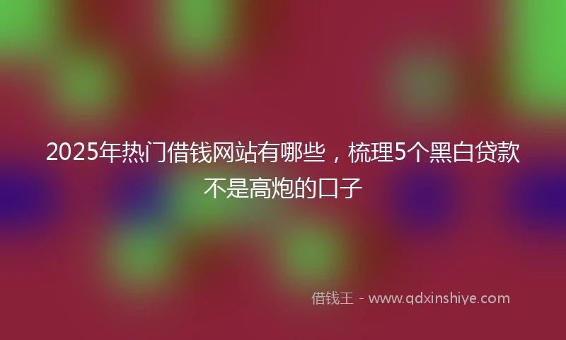 2025年热门借钱网站有哪些，梳理5个黑白贷款不是高炮的口子
