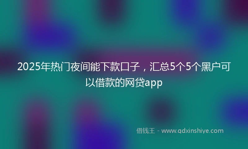 2025年热门夜间能下款口子，汇总5个5个黑户可以借款的网贷app