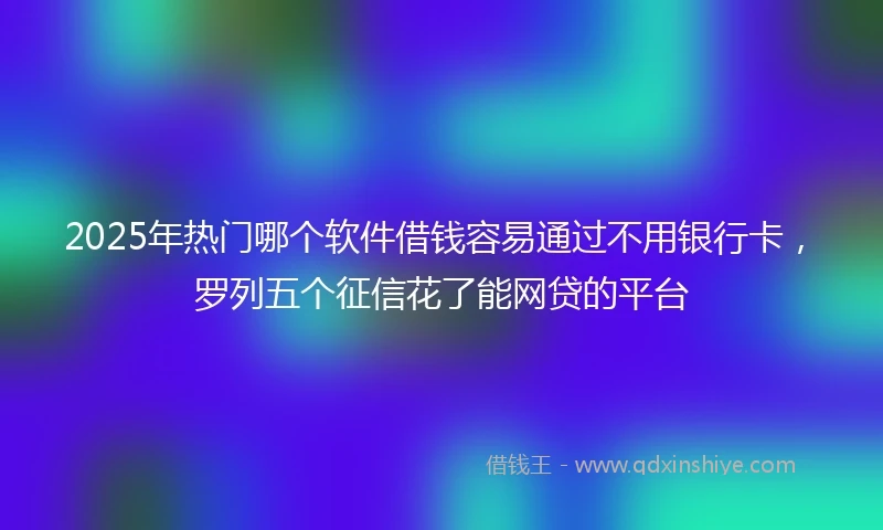 2025年热门哪个软件借钱容易通过不用银行卡，罗列五个征信花了能网贷的平台