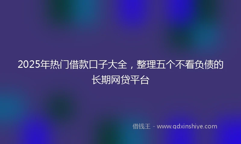 2025年热门借款口子大全，整理五个不看负债的长期网贷平台