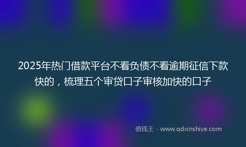 2025年热门借款平台不看负债不看逾期征信下款快的，梳理五个审贷口子审核加快的口子