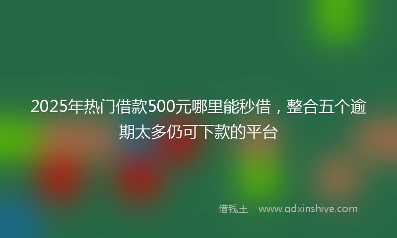 2025年热门借款500元哪里能秒借，整合五个逾期太多仍可下款的平台