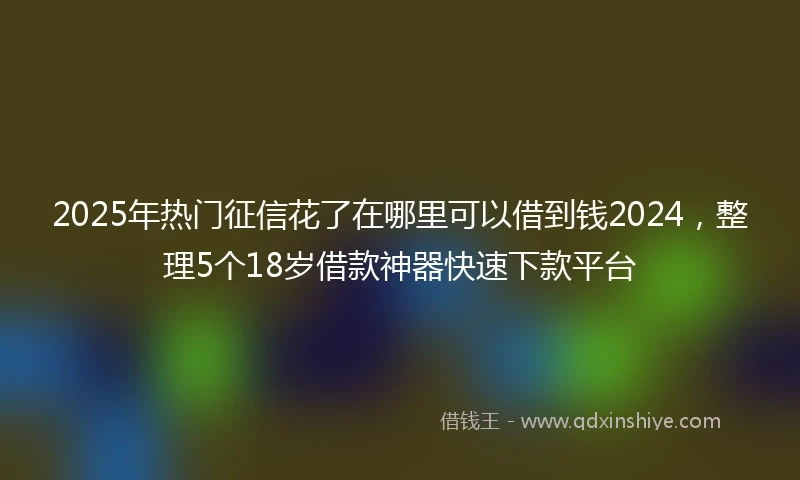 2025年热门征信花了在哪里可以借到钱2024，整理5个18岁借款神器快速下款平台