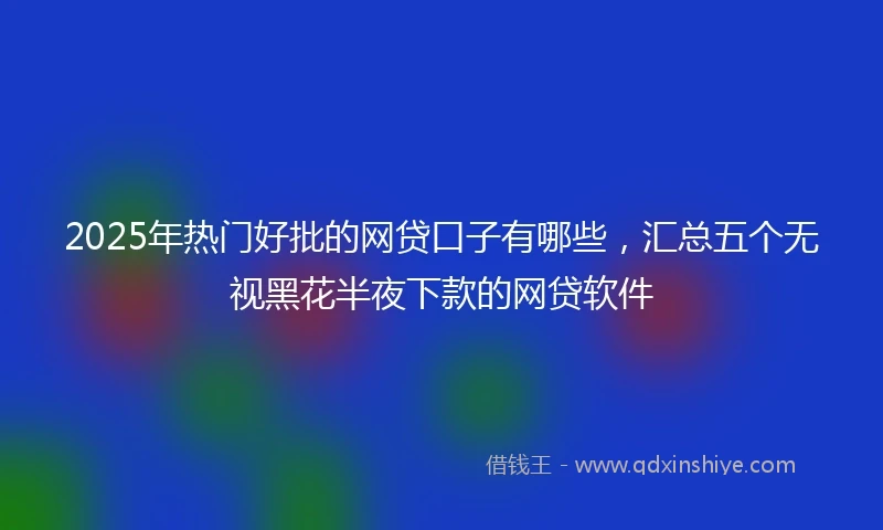 2025年热门好批的网贷口子有哪些，汇总五个无视黑花半夜下款的网贷软件
