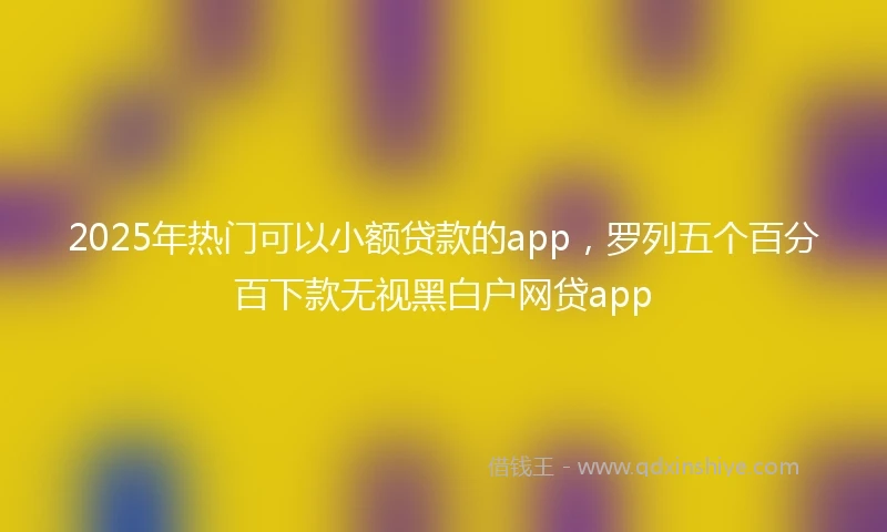 2025年热门可以小额贷款的app，罗列五个百分百下款无视黑白户网贷app