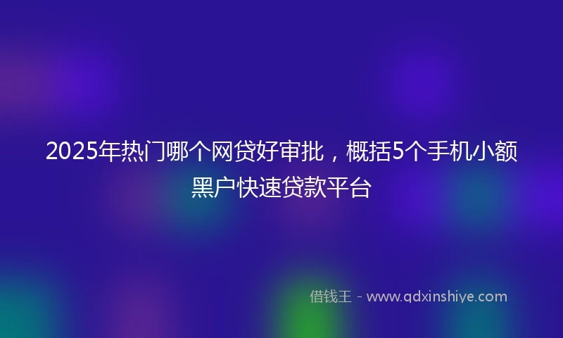 2025年热门哪个网贷好审批，概括5个手机小额黑户快速贷款平台