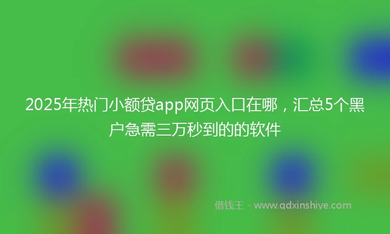 2025年热门小额贷app网页入口在哪，汇总5个黑户急需三万秒到的的软件