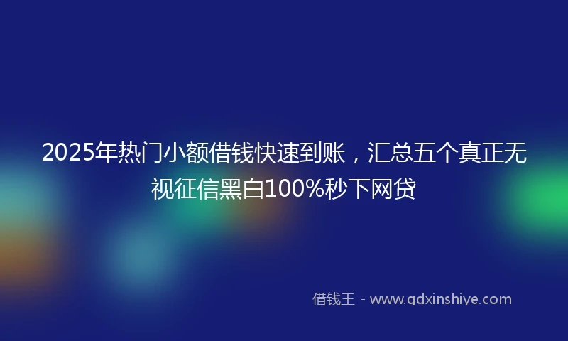 2025年热门小额借钱快速到账，汇总五个真正无视征信黑白100%秒下网贷