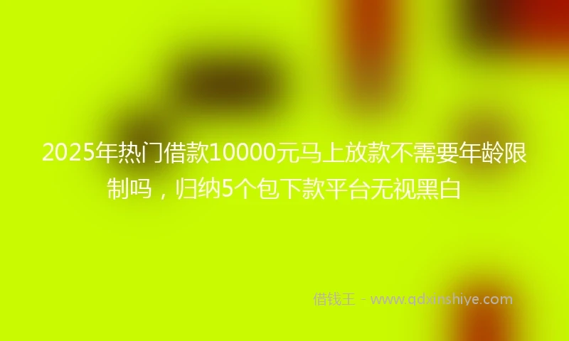 2025年热门借款10000元马上放款不需要年龄限制吗，归纳5个包下款平台无视黑白