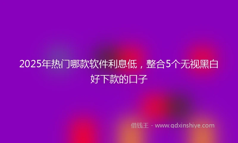 2025年热门哪款软件利息低，整合5个无视黑白好下款的口子