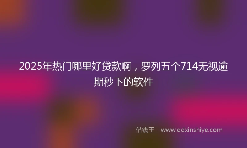 2025年热门哪里好贷款啊，罗列五个714无视逾期秒下的软件
