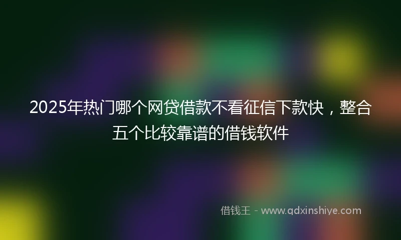 2025年热门哪个网贷借款不看征信下款快，整合五个比较靠谱的借钱软件