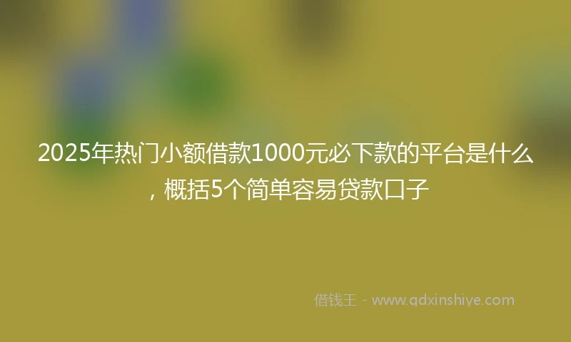 2025年热门小额借款1000元必下款的平台是什么，概括5个简单容易贷款口子