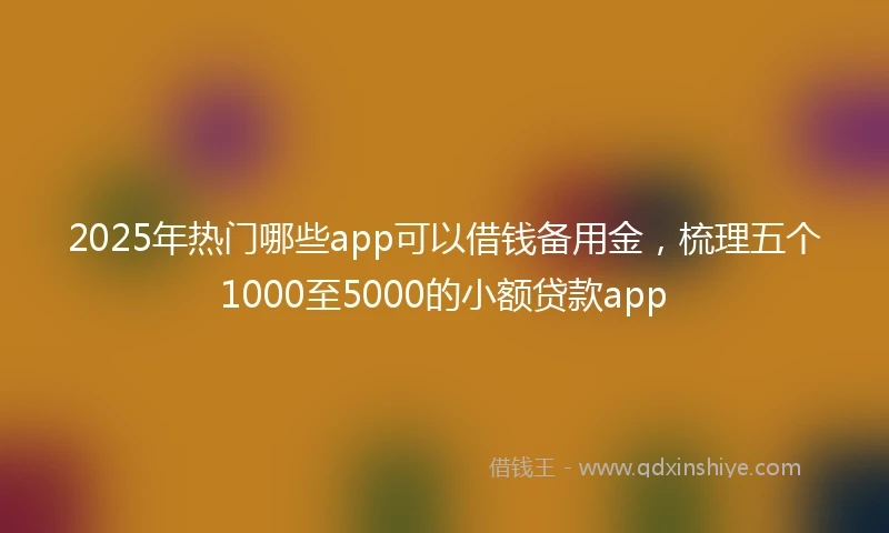 2025年热门哪些app可以借钱备用金，梳理五个1000至5000的小额贷款app