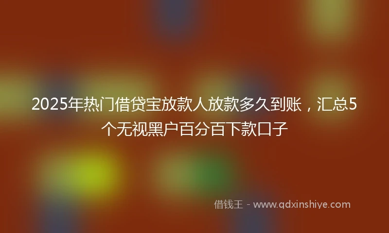 2025年热门借贷宝放款人放款多久到账，汇总5个无视黑户百分百下款口子
