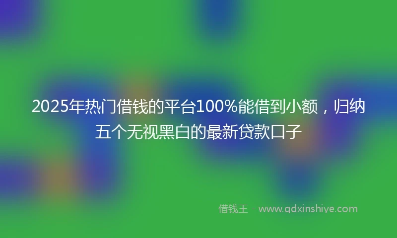 2025年热门借钱的平台100%能借到小额，归纳五个无视黑白的最新贷款口子