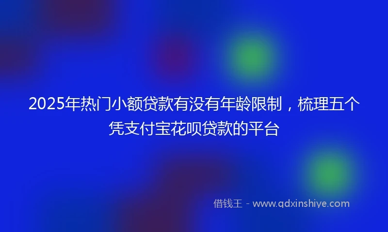2025年热门小额贷款有没有年龄限制，梳理五个凭支付宝花呗贷款的平台