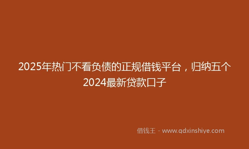 2025年热门不看负债的正规借钱平台，归纳五个2024最新贷款口子