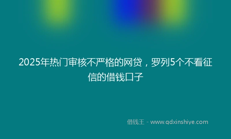 2025年热门审核不严格的网贷，罗列5个不看征信的借钱口子