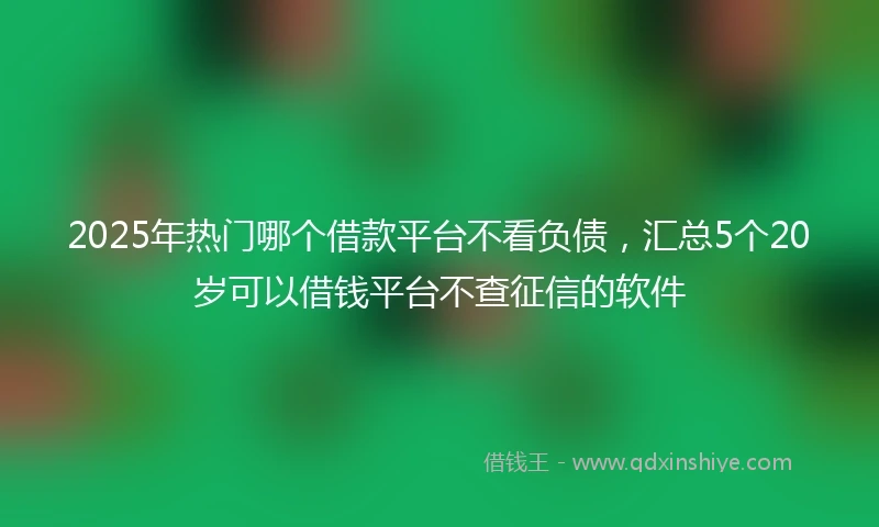 2025年热门哪个借款平台不看负债，汇总5个20岁可以借钱平台不查征信的软件