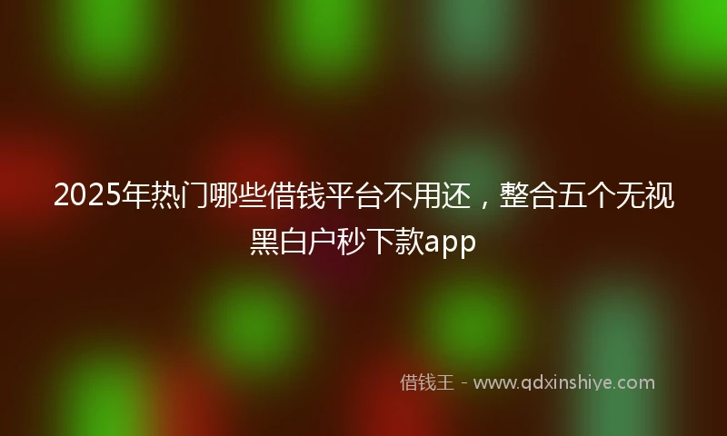2025年热门哪些借钱平台不用还，整合五个无视黑白户秒下款app