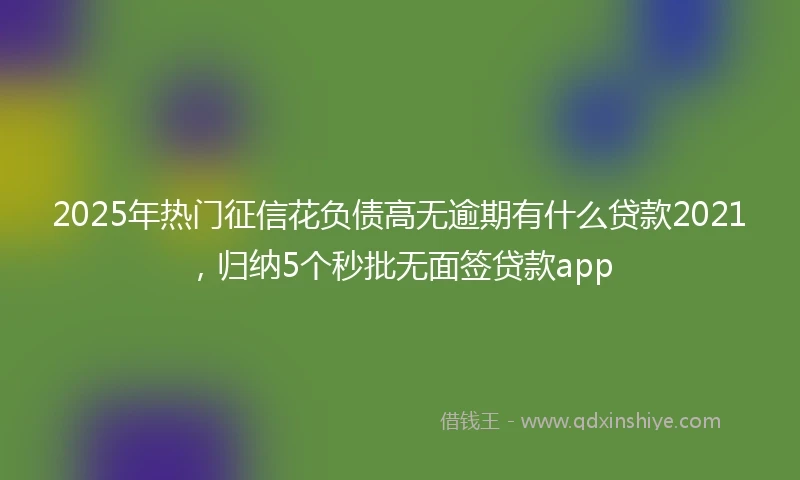 2025年热门征信花负债高无逾期有什么贷款2021，归纳5个秒批无面签贷款app
