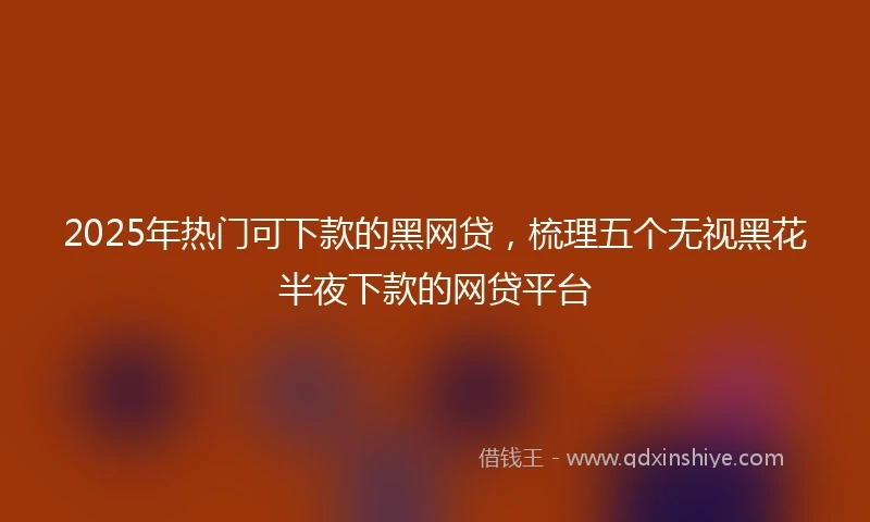2025年热门可下款的黑网贷，梳理五个无视黑花半夜下款的网贷平台