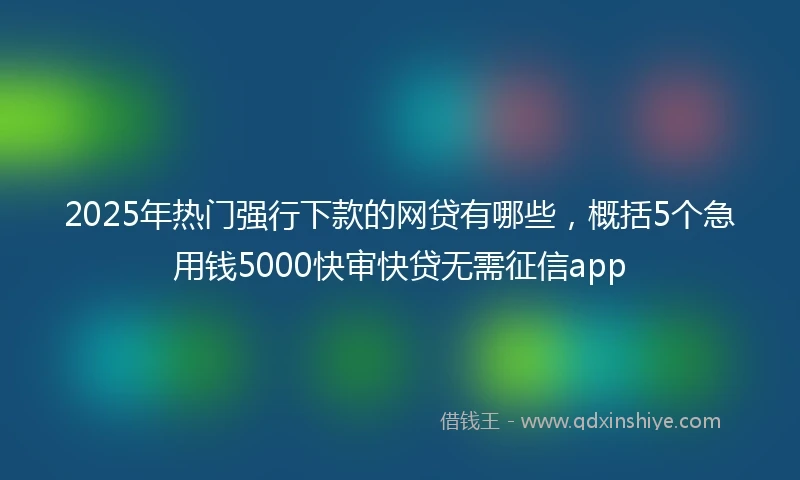 2025年热门强行下款的网贷有哪些，概括5个急用钱5000快审快贷无需征信app