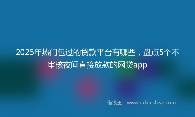 2025年热门包过的贷款平台有哪些，盘点5个不审核夜间直接放款的网贷app
