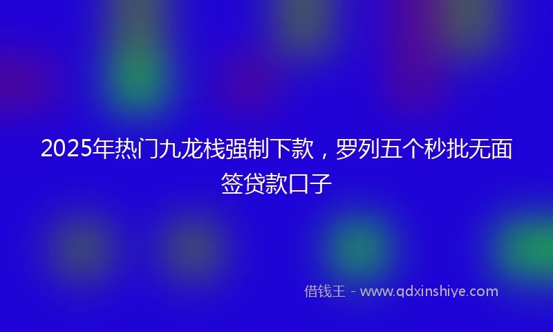 2025年热门九龙栈强制下款，罗列五个秒批无面签贷款口子