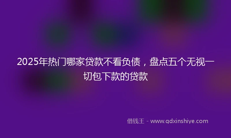 2025年热门哪家贷款不看负债，盘点五个无视一切包下款的贷款