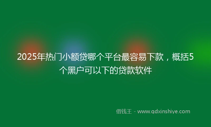 2025年热门小额贷哪个平台最容易下款，概括5个黑户可以下的贷款软件