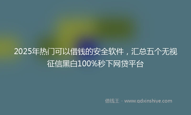 2025年热门可以借钱的安全软件，汇总五个无视征信黑白100%秒下网贷平台