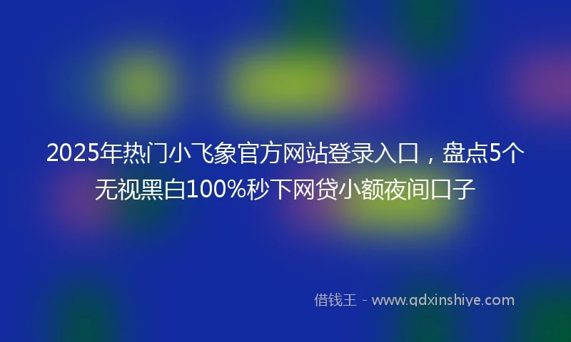 2025年热门小飞象官方网站登录入口，盘点5个无视黑白100%秒下网贷小额夜间口子