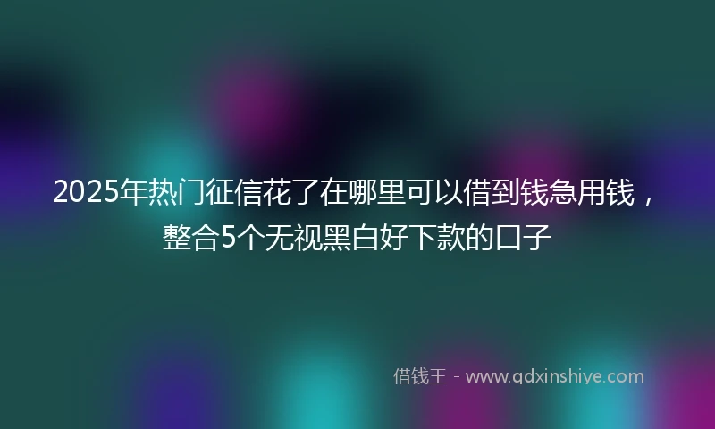2025年热门征信花了在哪里可以借到钱急用钱，整合5个无视黑白好下款的口子