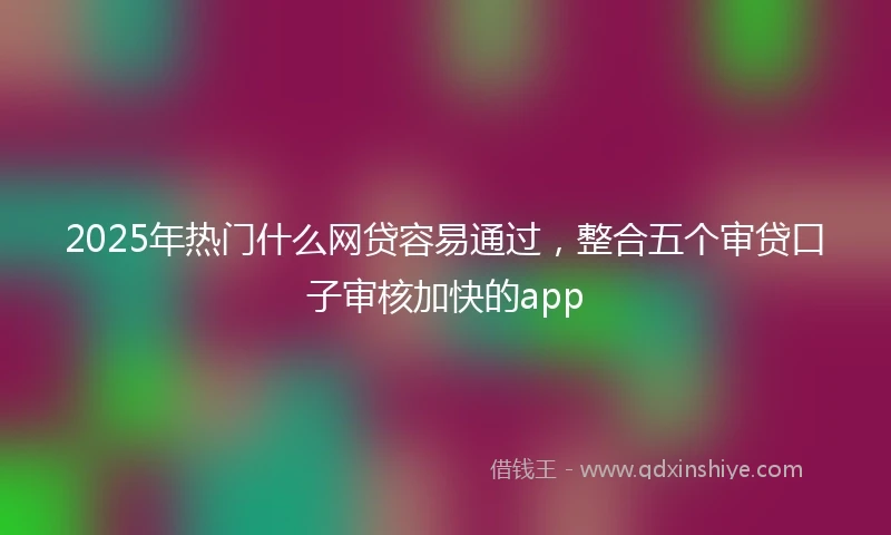 2025年热门什么网贷容易通过，整合五个审贷口子审核加快的app
