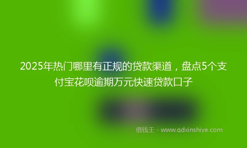 2025年热门哪里有正规的贷款渠道，盘点5个支付宝花呗逾期万元快速贷款口子
