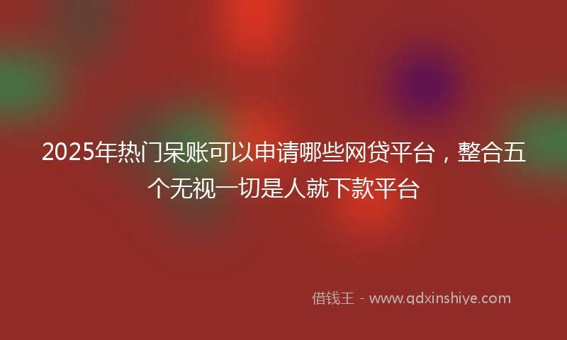 2025年热门呆账可以申请哪些网贷平台，整合五个无视一切是人就下款平台