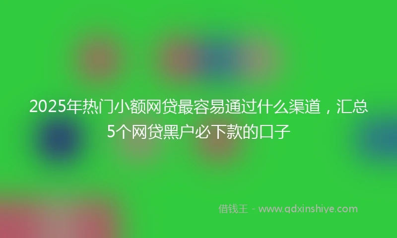 2025年热门小额网贷最容易通过什么渠道，汇总5个网贷黑户必下款的口子